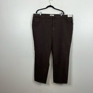 Abercrombie & Fitch Ultra High Rise The 90's Straight Womens 36 Brown Jeans
